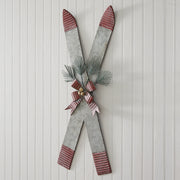 Galvanized Skis Wall Decor