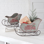 Set of Two Christmas Sleighs