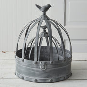Set of Two Metal Cloches with Birds