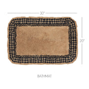 Burlap Natural w/ Black Check Bathmat 20x30