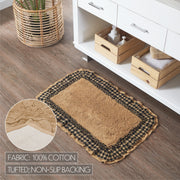 Burlap Natural w/ Black Check Bathmat 20x30