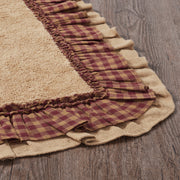 Burlap Natural w/ Burgundy Check Bathmat 20x30