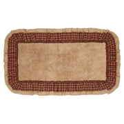 Burlap Natural w/ Burgundy Check Bathmat 27x48