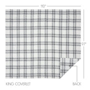 Black Plaid King Coverlet 97x110