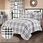 Black Plaid King Coverlet 97x110