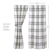 Black Plaid Short Panel Set of 2 63x36