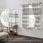 Black Plaid Short Panel Set of 2 63x36