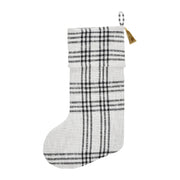 Wintergleam Black White Plaid Stocking 12x20