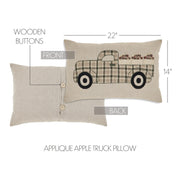 Cider Mill Applique Apple Truck Pillow 14x22