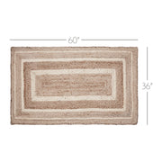 Natural & Creme Jute Rug Rect w/ Pad 36x60