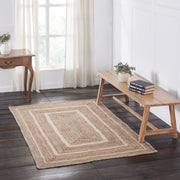 Natural & Creme Jute Rug Rect w/ Pad 48x72