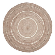 Natural & Creme Jute Rug w/ Pad 6ft Round