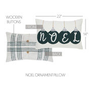 Pine Grove Plaid Noel Ornament Pillow 14x22