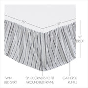 Sawyer Mill Black Twin Bed Skirt 39x76x16