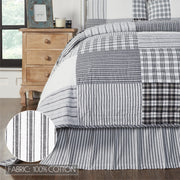 Sawyer Mill Black Ticking Stripe King Bed Skirt 78x80x16