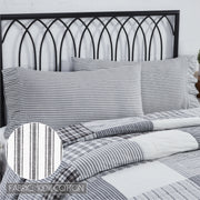 Sawyer Mill Black Ruffled Ticking Stripe King Pillow Case Set of 2 21x36+4