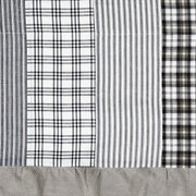 Sawyer Mill Black Short Panel with Attached Patchwork Valance Set of 2 63x36