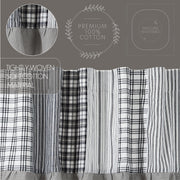 Sawyer Mill Black Short Panel with Attached Patchwork Valance Set of 2 63x36