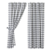 Sawyer Mill Black Plaid Short Panel Set of 2 63x36