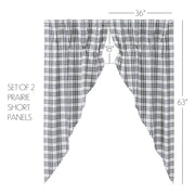 Sawyer Mill Black Plaid Prairie Short Panel Set of 2 63x36x18