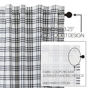 Sawyer Mill Black Plaid Prairie Short Panel Set of 2 63x36x18