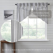 Sawyer Mill Black Ticking Stripe Prairie Swag Set of 2 36x36x18