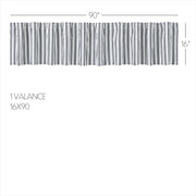 Sawyer Mill Black Ticking Stripe Valance 16x90