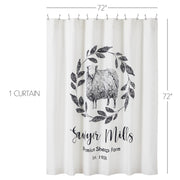 Sawyer Mill Black Sheep Shower Curtain 72x72