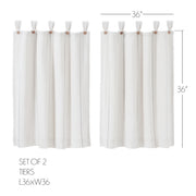 Stitched Burlap White Tier Set of 2 L36xW36