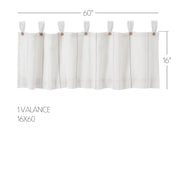 Stitched Burlap White Valance 16x60