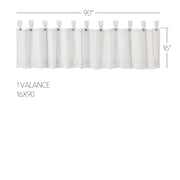 Stitched Burlap White Valance 16x90