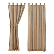 Stitched Burlap Natural Short Panel Set of 2 63x36