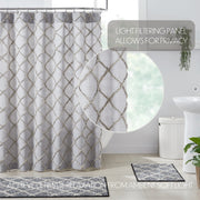 Frayed Lattice Creme & Black Shower Curtain 72x72