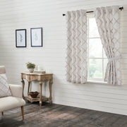 Frayed Lattice Oatmeal Short Panel Set of 2 63x36