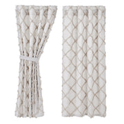 Frayed Lattice Oatmeal Short Panel Set of 2 63x36