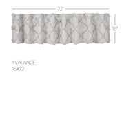 Frayed Lattice Oatmeal Valance 16x72