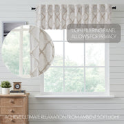 Frayed Lattice Oatmeal Valance 16x90