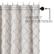 Frayed Lattice Oatmeal Shower Curtain 72x72