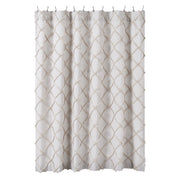 Frayed Lattice Oatmeal Shower Curtain 72x72