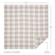 Wheat Plaid Queen Coverlet 94x94