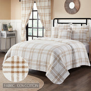 Wheat Plaid Queen Coverlet 94x94