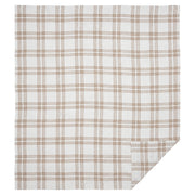 Wheat Plaid Queen Coverlet 94x94