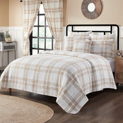 Wheat Plaid Queen Coverlet 94x94