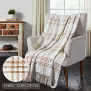 Wheat Plaid Woven Throw 50x60