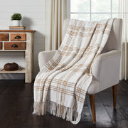 Wheat Plaid Woven Throw 50x60