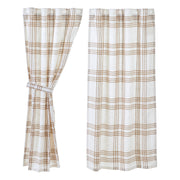 Wheat Plaid Short Panel Set of 2 63x36