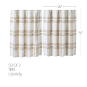 Wheat Plaid Tier Set of 2 L36xW36