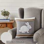 Burlap Applique Bunny Pillow 18x18