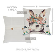 Garden Bunny Pillow 18x18