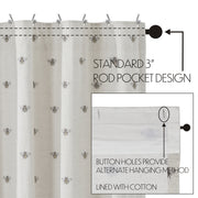 Embroidered Bee Shower Curtain 72x72